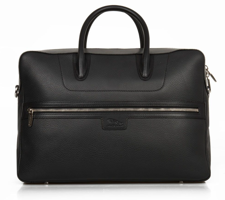 Jaguar Aktentasche aus Leder mit Jaguar-Logo