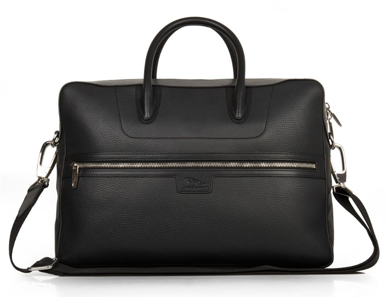 Jaguar Aktentasche aus Leder mit Jaguar-Logo