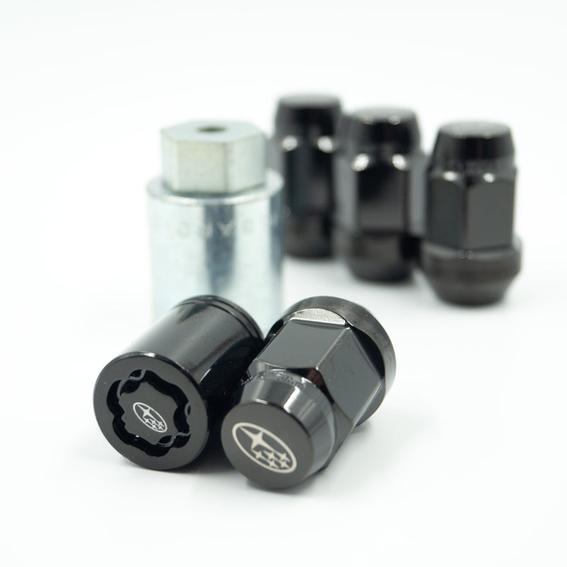 Subaru wheel lock and wheel nut set black