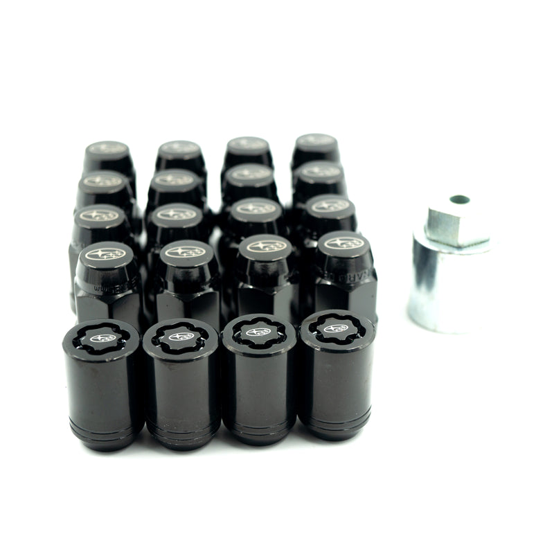 Subaru wheel lock and wheel nut set black