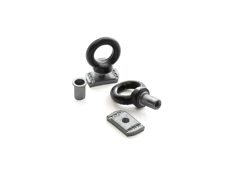 Pitons à anneau électrozingués noirs / écrous à riveter M8 - par Front Runner